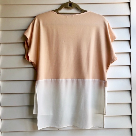 Zara Mixed Fabric Colorblock Top - Picture 3 of 8